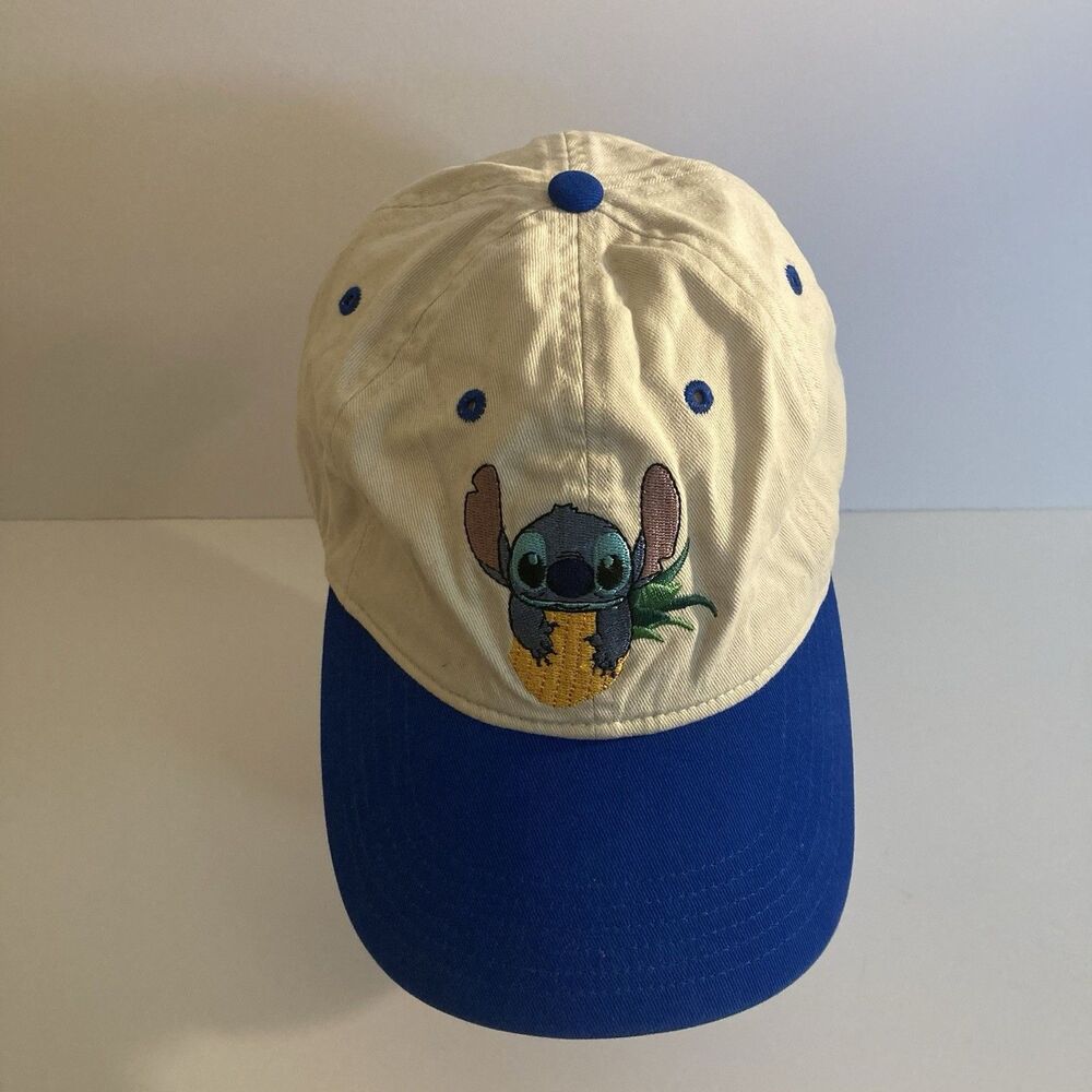 Disney Lilo and Stitch Pineapple Hat Tan Blue Cap